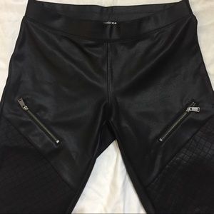 Leather scuba like leggings